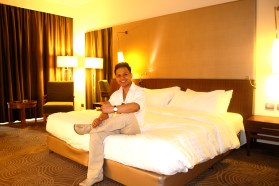 inside my room at the Dusit Thani Lakeview Cairo Hotel