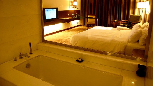 my room at the Dusit Thani Lakeview Cairo Hotel